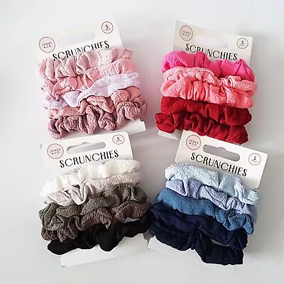 Scrunchies 5 Pack For Women And Girls Assorted Colours Stylish Hair Ties Bright • £4.99