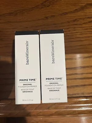 NIB Set Of 2 BareMinerals Prime Time Original Foundation Primer 1oz Each • $36.75