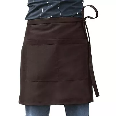 Waist Apron Universal Restaurant Bistro Plain Apron With 2 Pockets  Half Size UK • £6.19