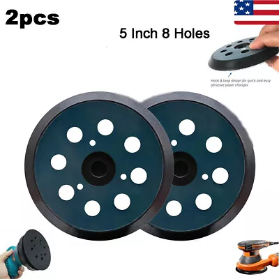 2pcs 5  8 Holes Orbital Sander Replacement Pad Hook Loop For Dewalt Makita Cable • $11.29