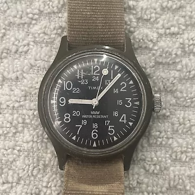 Working Vintage Timex Military 24 Hour Manual Wind Up Watch • $74.99