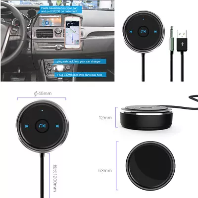 AUX Bluetooth Adapter Hands Free Car Kit Audio Receiver Support Siri & Android • $18.59