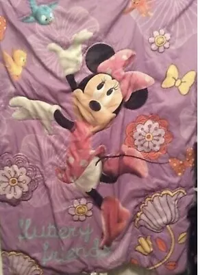 Disney Minnie Mouse Toddler Bed Blanket Purple • £16.34