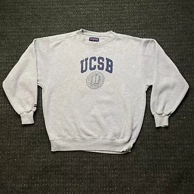 Vintage UCSB University Of CA Santa Barbara Crewneck Sweater Gray Jansport Large • $24.99
