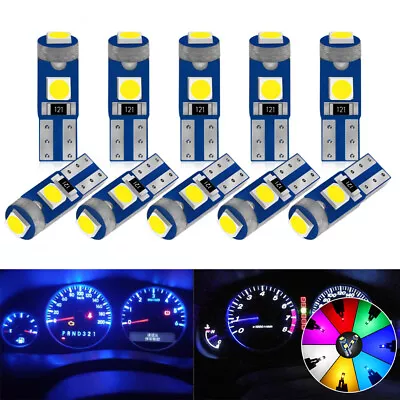 10pcs T5 Car Gauge  3030-3SMD 12V LED Speedo Dashboard DashSide Light Bulb CV • $8.99