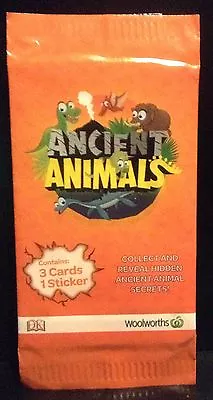 Woolworths Ancient Animals Un-Opened Packs 3 Cards Incl Sticker - Orange • $3
