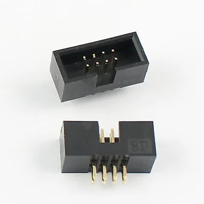 50Pcs 1.27mm Pitch 2x4 Pin 8 Pin DIP Male Shrouded PCB Box Header IDC Connector • $13.99