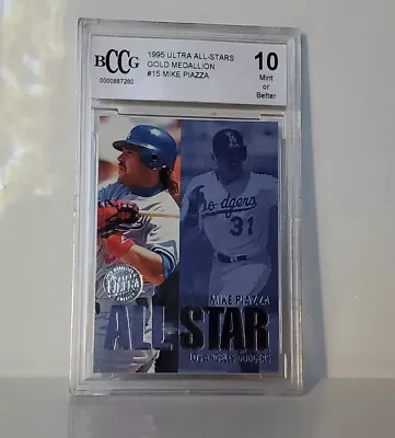 1995 Mike Piazza Fleer Ultra All Stars #15 Gold Medallion BCCG 10 • $25.99