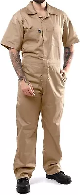 Kolossus Coveralls Mens Short Sleeve Work Jumpsuit Durable Lightweight Khaki M • $60.68