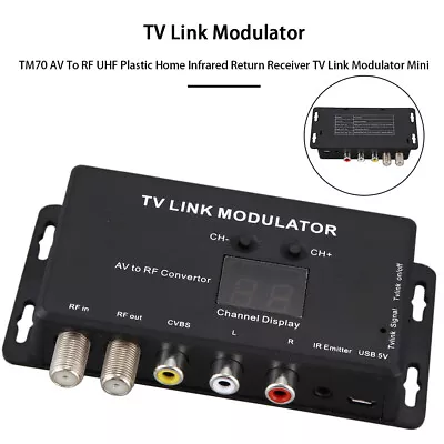 TM70 AV To RF UHF Plastic Infrared Return Receiver TV Link Modulator Mini Home # • £18.96