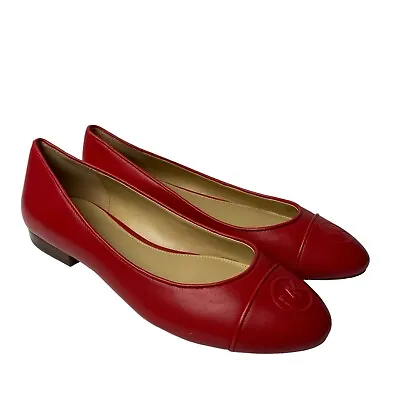 Michael Kors Women’s Flat Shoes Red Leather Size 9 M • $41.65