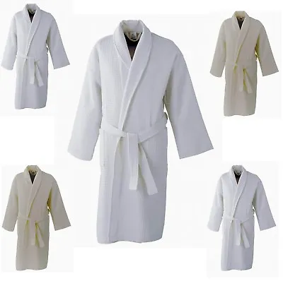 Gown Supreme Waffle Bath Robe Ladies Men Hotel Or 100% Cotton Dressing Gown • £15.10