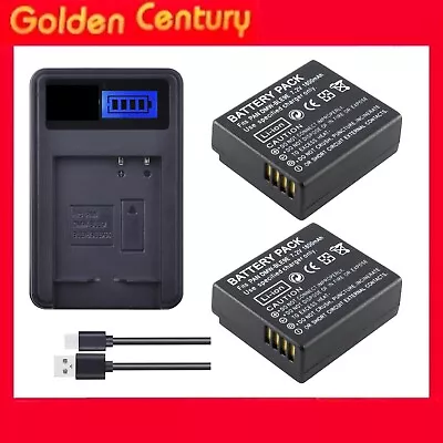 2 Battery + USB Charger For Panasonic Lumix DC-TZ90 DC-GX9 DC-LX100 II DC-G100 • $44.50