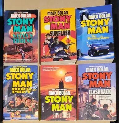 Don Pendleton: MACK BOLAN- STONY MAN X 6books #21 22 23 24 25 26 • £10.50