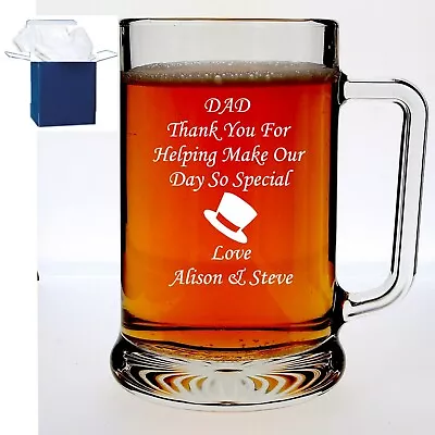 Personalised Father Of The Groom Glass Tankard Ideas Presents Best Man Gifts • £11.95