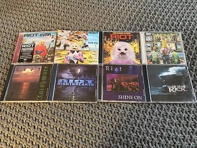 Riot 8 CD Lot Metal Church Iron Maiden Judas Priest Accept Raven Rainbow Helstar • $4.25