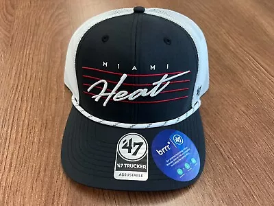 Miami Heat 47 Brrr Trucker Hat Nylon Rope Snapback Mesh Back Cap New Nwt Nba $38 • $30