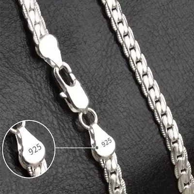 New Sterling Silver Thick Solid 925 Italy Mens Figaro Chain Necklace Bracelet • $8.69