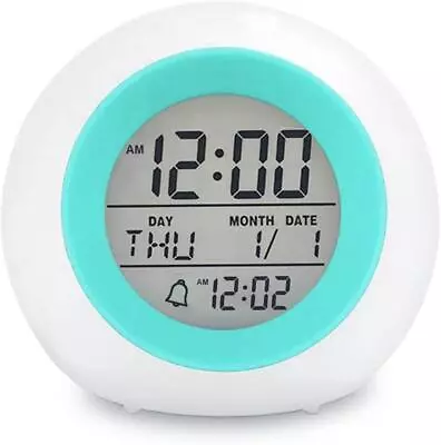 Kids Digital Alarm Clock 7 Color Night Light Snooze Temperature Detect • $44.95