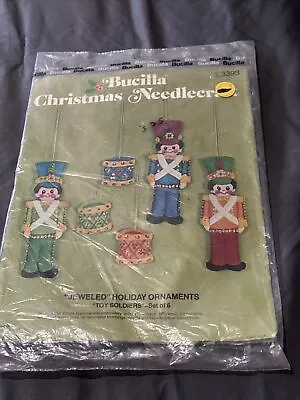 Bucilla Christmas Toy Soldiers Jeweled Ornament Kit Vtg 3393 Started  • $12