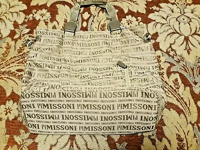 NWOT Missoni BEIGE MONOGRAM NYLON Shopping Everyday Tote HANDBAG Bag With Pouch • $165