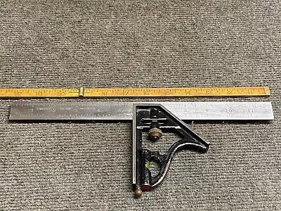 Vintage Stanley No. 122 Combination Square 12” With Scribe And Level USA  • $32