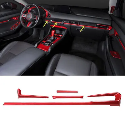 For Mazda 3 2020-22 Red Interior Central Console Dashboard Decorative Strip Trim • $62.78