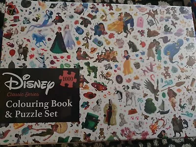 Disney 1000 Piece Puzzle And Colouring Book Set New Sealed • $30