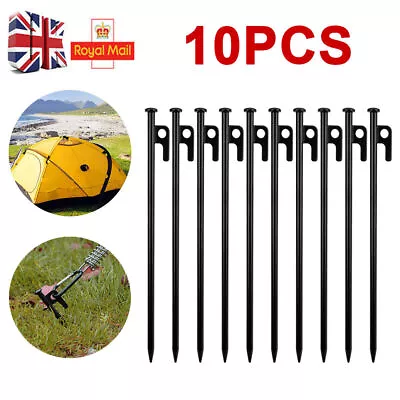 10 X 30cm Long Heavy Duty Gazebo Tent Pegs Commercial Grade Steel Marquee Stakes • £12.79