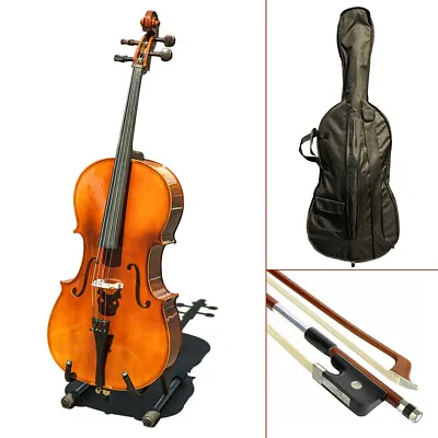 Paititi CE4009SE AVANT-GARDE Ebony Fitted Gloss Finish Solid Wood Cello 1/2 Size • $429.99