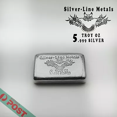 $228 • Buy Silver-Line Metals 5oz Silver Chunky Bar. Hand Poured Bullion Bar .999% Oz