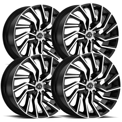 (Set Of 4) VCT V81 22x8.5 5x120 +38mm Black/Machined Wheels Rims 22  Inch • $1087.96