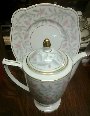 Vtg 50's MINTON Petunia John Wadsworth Mini Coffee Pot W/lid + Square Cake Plate • $65