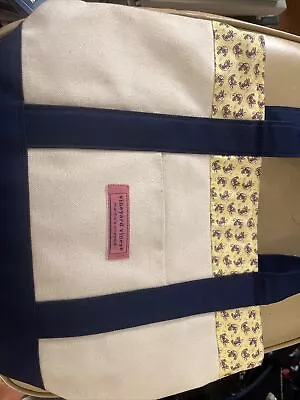 Vineyard Vines Canvas Tote Navy Blue And Cream • $20