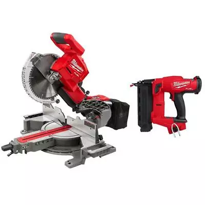 Milwaukee Sliding Miter Saw 10  Dual Bevel + Brad Nailer 18V Li-Ion Brushless • $838.95