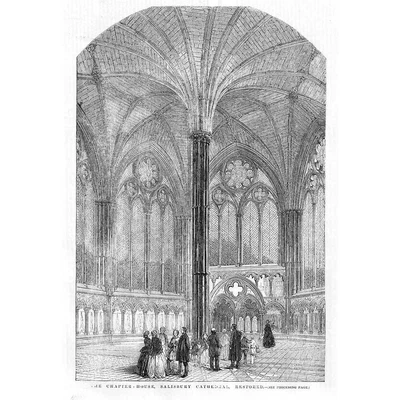£9.99 • Buy SALISBURY Cathedral, The Chapter House - Antique Print 1856