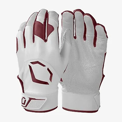 EvoShield White/Maroon Standout Batting Gloves Adult (Pair) • $12.95