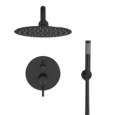 Mondawe Wall Mount Round Shower System With High Pressure 10  Rain Shower Head • $132.99