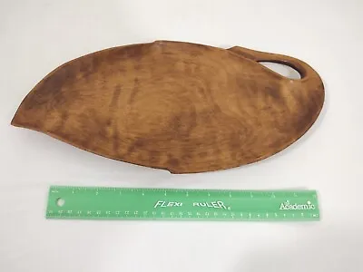 Vtg Retro Mid Century Modern Danish Wooden Trinket Serving Tray Palm Leaf 15 X 7 • $14.99