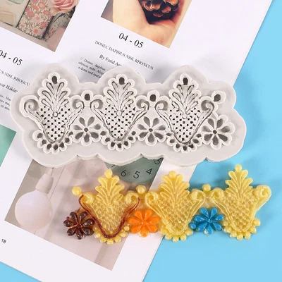 £5.69 • Buy Vintage Relief Baroque Silicone Fondant Mould Cake Border Decor Sugar Paste Mold