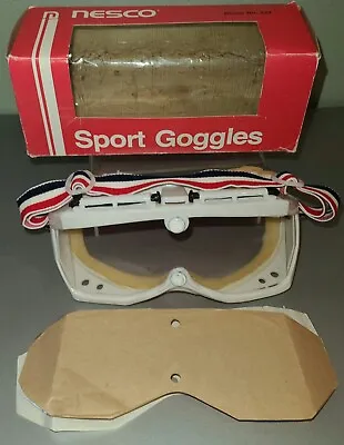 Vintage SKI Sport GOGGLES W/ Box 1970's - Motorcycle Retro COOL NESCO • $24