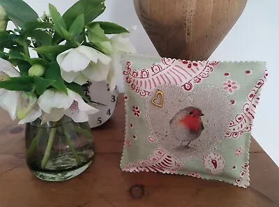 Handmade Linen Lavender Pillow ~ Vanessa Arbuthnott Linen/vintage Robin GIFT • £7