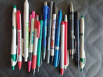 Lot Of 15 Various Advertising Pens - Not Tested - Casino  Bank  Insurance • $3.75