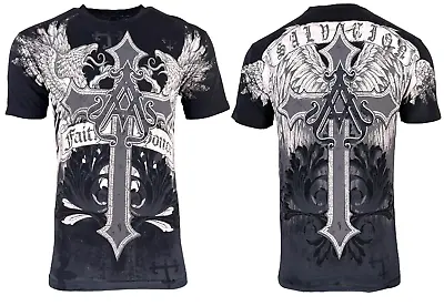 Archaic By Affliction Men's T-Shirt Winged Creature Wings Cross Biker • $24.95