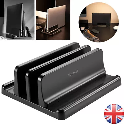 Vertical Laptop Stand Adjustable Desktop Holder For MacBook IPad Air Notebook UK • £11.48