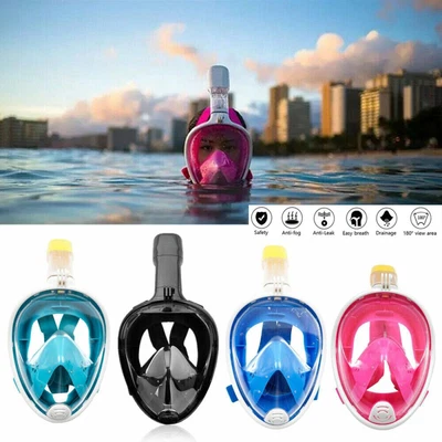 $31.99 • Buy Full Face Snorkel Mask Snorkelling Swimming Diving Goggles For GoPro Adult Kids