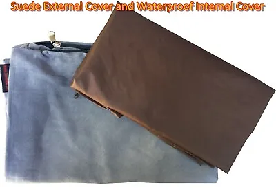 GRAY SUEDE COVER + INTERNAL Waterproof Duvet Case For Dog Pet Bed Pillow • $27.99