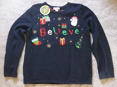 NWT Christopher & Banks  CHRISTMAS SWEATER  Misses Size M (10-12) • $18.91