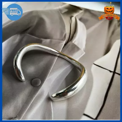 Retro Elegant 925 Sterling Silver Cuff Bangle Vintage Arc Irregular Bracelet • $7.31