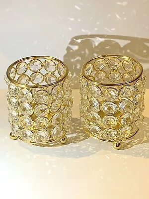 £11.50 • Buy Tea Light Holder, Candle Holders Round Gold , Wedding .Home,  Table, Set Of 2